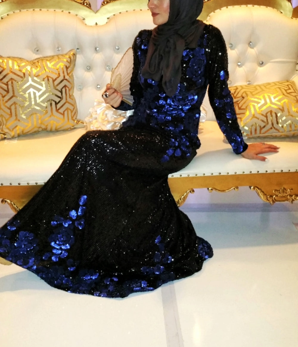 A Black & Blue Gown to Remember