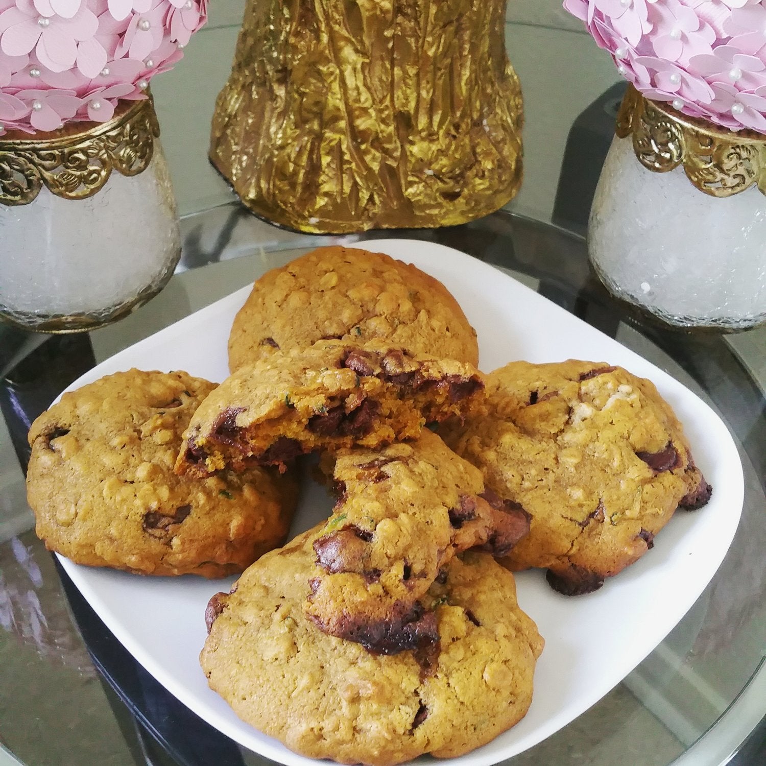 Scrumptious Pumpkin Zucchini Chocolate Chip Cookies